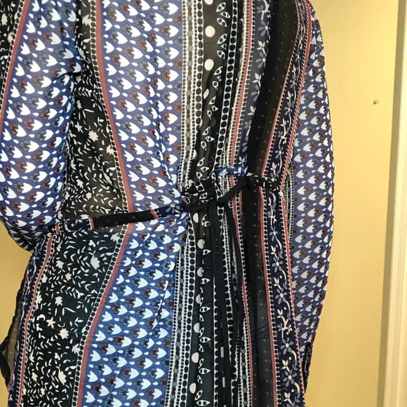 Free People Sheer Button Up Tie Back Shirt - Picture 6 of 6